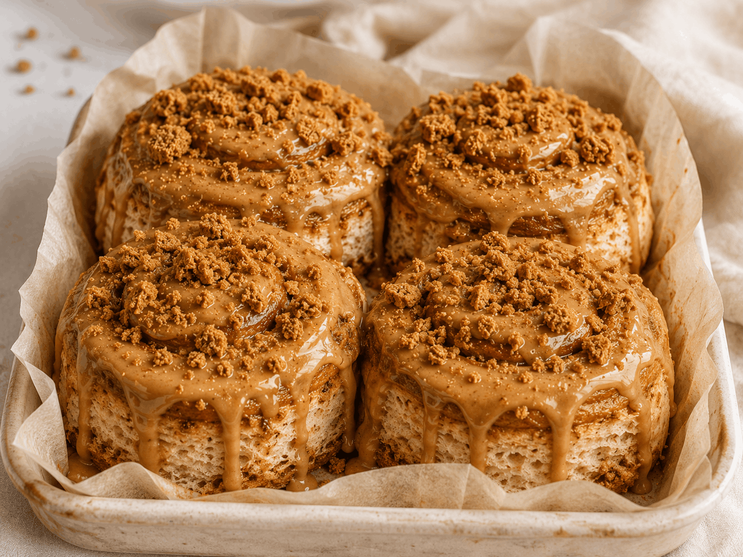 Cookie Butter Sourdough Cinnamon Rolls 4 pack